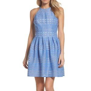 Eliza J laser cut fit and flare